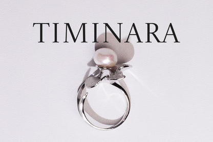 Weihnachtsangebot-Timinara Petal Freshwater Pearl Ring-J0003