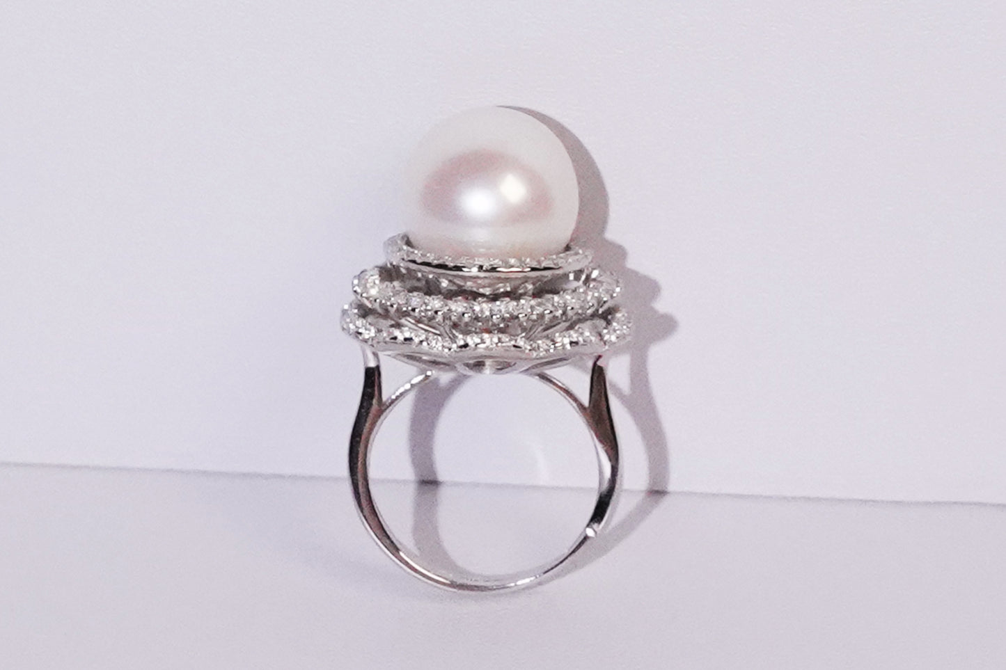 Top Christmas Gift-Timinara Edison Freshwater Pearl Rotating Ring-J0002