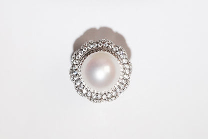 Top Christmas Gift-Timinara Edison Freshwater Pearl Rotating Ring-J0002